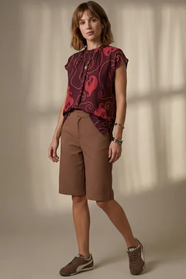 Alternative view of Blusa manga japonesa /585BLU235