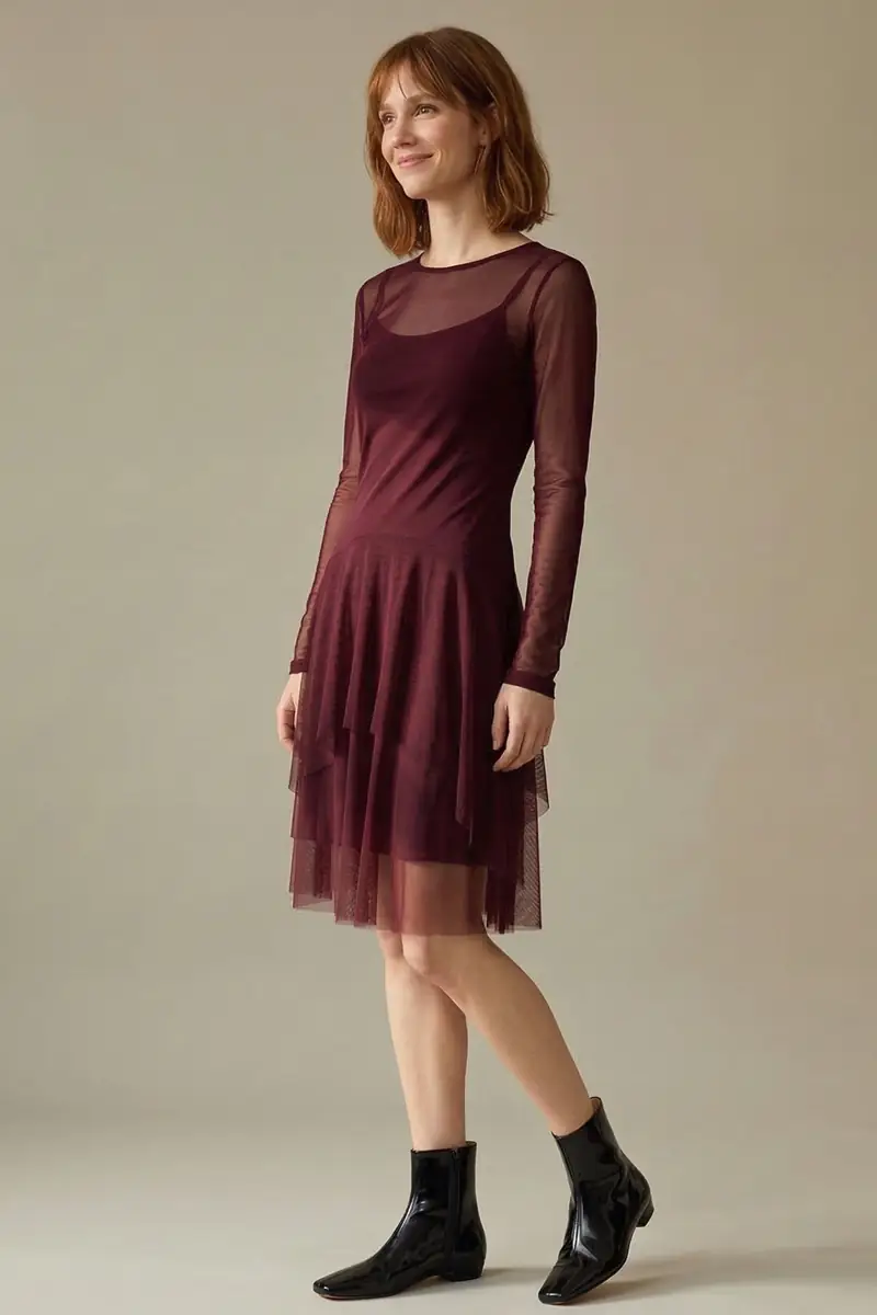 Vestido de tule com decote canoa /370SAN - Imagem 2