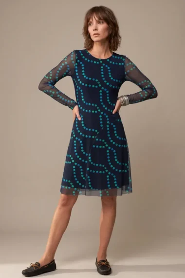 Vestido de tule curto com decote redondo /598VES412