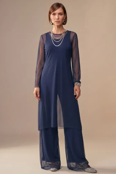 Conjunto de tule túnica com pantalona / 001CJOAZ1
