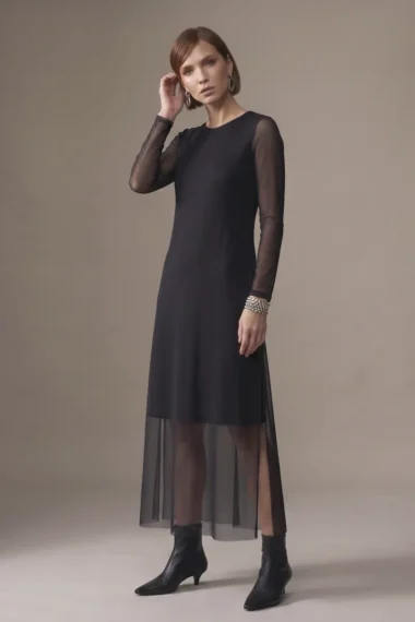 Alternative view of Vestido acinturado midi com fendas /539PTO