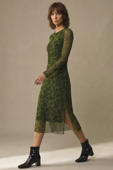 Alternative view of Vestido acinturado midi com fendas /539VES430
