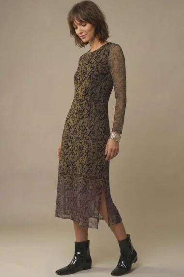 Alternative view of Vestido acinturado midi com fendas /539VES431