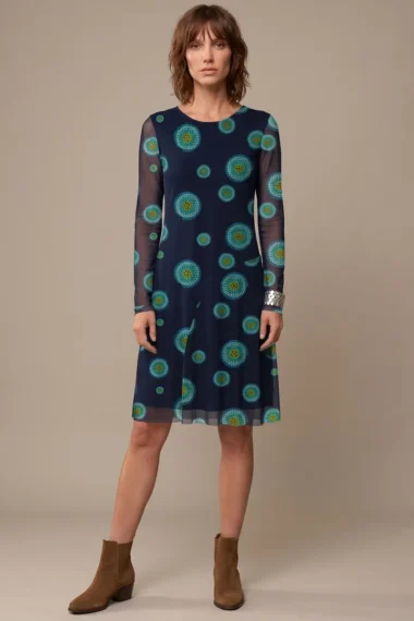 Vestido de tule curto com decote redondo /598VES097