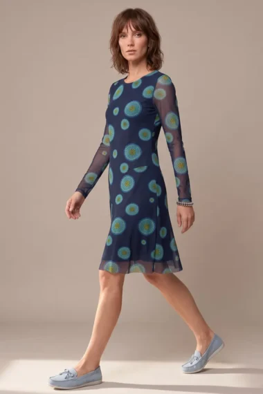 Vestido de tule curto com decote redondo /598VES097