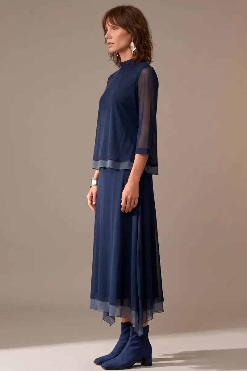 Conjunto de tule blusa ampla e saia / 002CJOAZ1 - Imagem 2