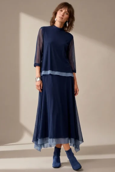 Conjunto de tule blusa ampla e saia / 002CJOAZ1