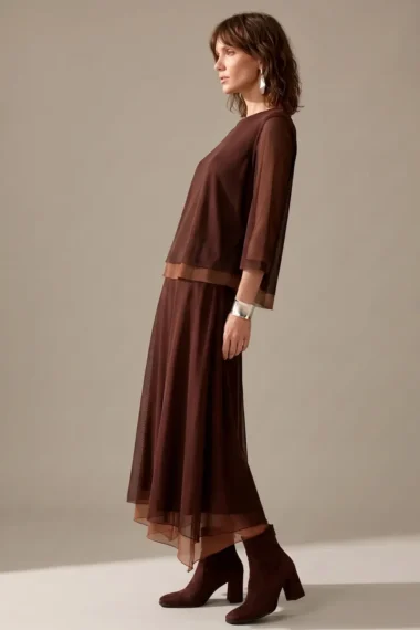 Alternative view of Conjunto de tule blusa ampla e saia / 002CJOTRO