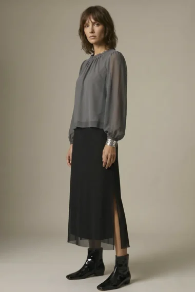 Alternative view of Blusa de tule com decote franzido /445CIN