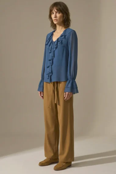 Alternative view of Blusa de tule jabot duplo /509OXF