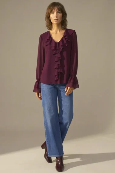 Alternative view of Blusa de tule jabot duplo /509SAN