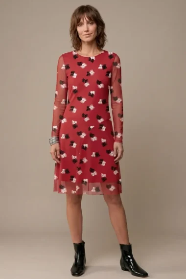 Vestido de tule curto com decote redondo /598VES351