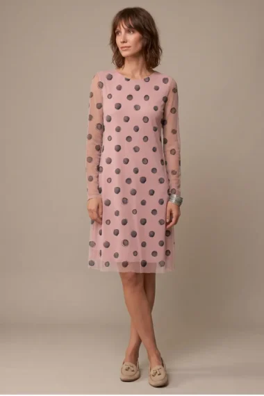 Vestido de tule curto com decote redondo /598VES425
