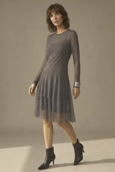 Alternative view of Vestido de tule com decote canoa /370CIN
