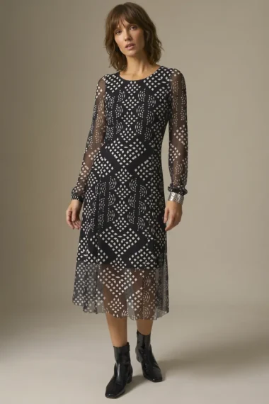 Vestido de tule midi com nesgas /433VES375