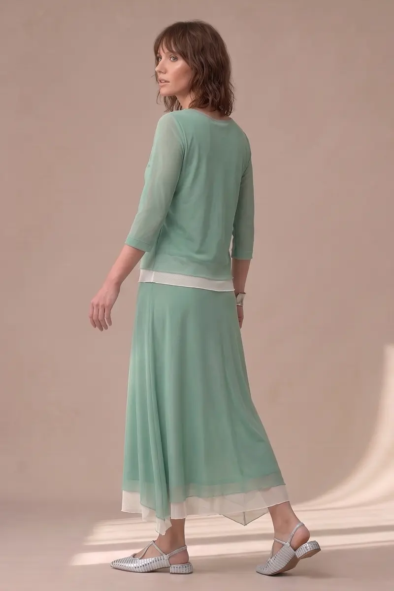 Conjunto de tule blusa ampla e saia / 002CJOAGO - Imagem 3