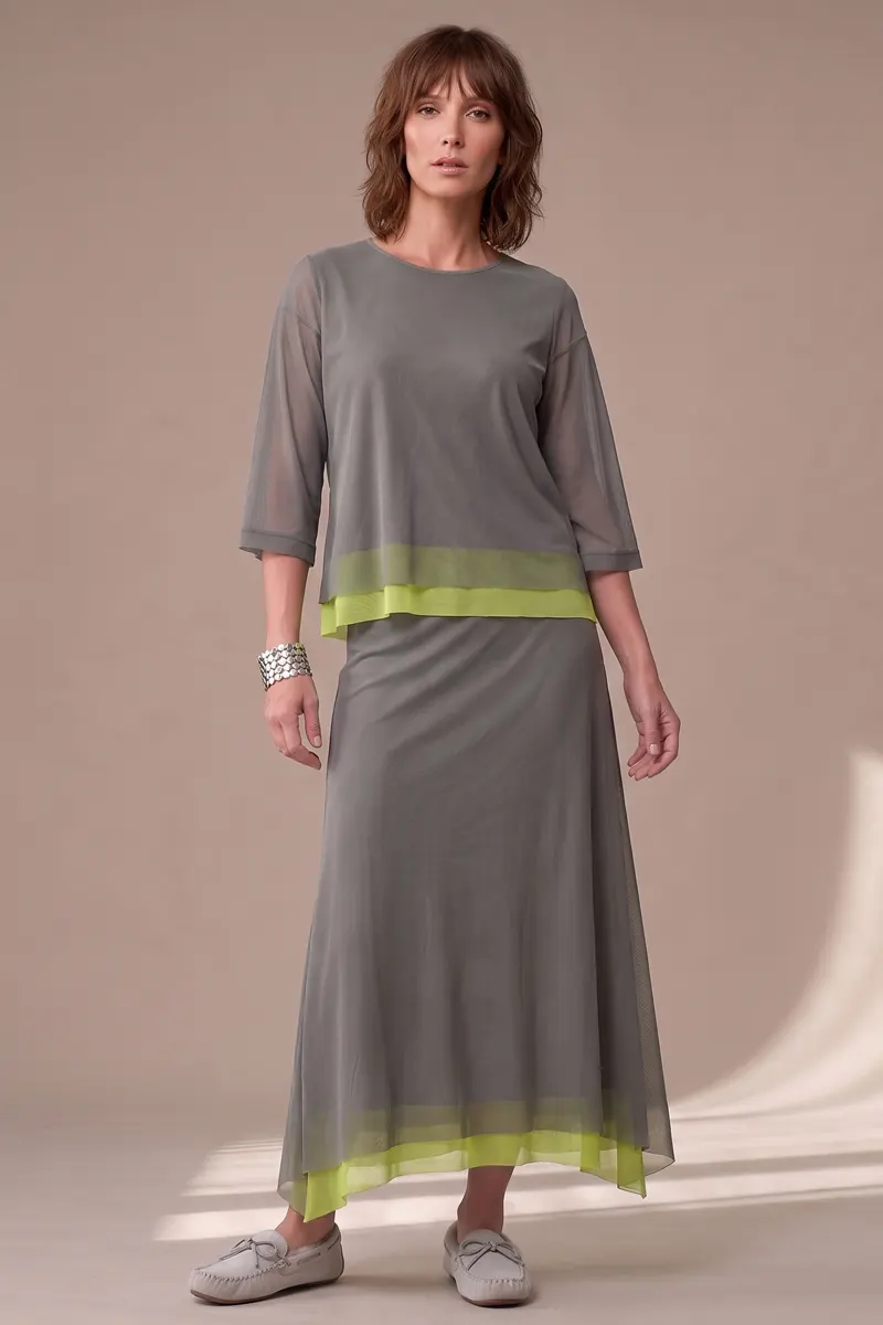Conjunto de tule blusa ampla e saia / 002CJOCLM - Imagem 3