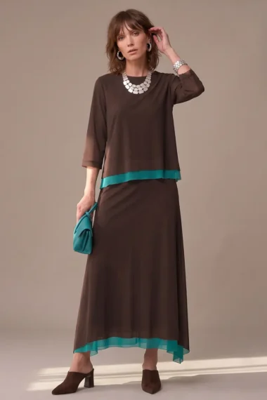 Conjunto de tule blusa ampla e saia / 002CJOTES