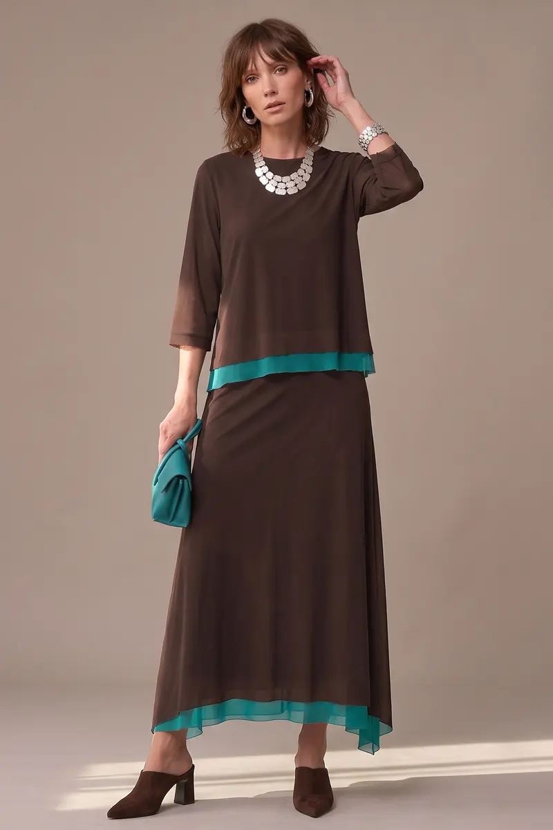 Conjunto de tule blusa ampla e saia / 002CJOTES