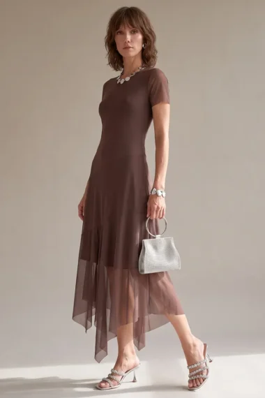 Vestido midi assimétrico /561CAC