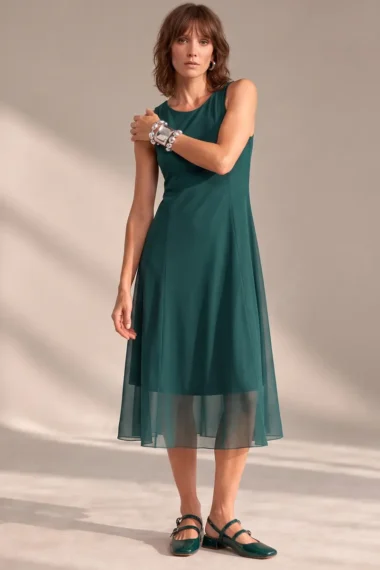 Vestido de tule midi com cortes verticais /340MAT